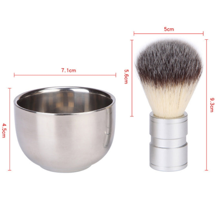Stainless Steel Animal Hair Beard Brush Manual Stirring And Foaming Shaving Tool, Specification: Bowl + Brush - Hair Trimmer by buy2fix | Online Shopping UK | buy2fix