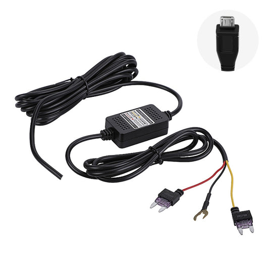 H516 Recording Step-down Line Shrinkage Video Car Charger Line Parking Monitoring Three-Core Power Cord, Model: With Fuse(Micro Straight) - In Car by buy2fix | Online Shopping UK | buy2fix