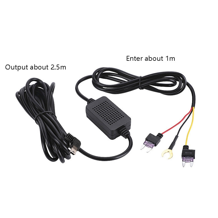 H516 Recording Step-down Line Shrinkage Video Car Charger Line Parking Monitoring Three-Core Power Cord, Model: With Fuse(Mini Right Elbow) - In Car by buy2fix | Online Shopping UK | buy2fix