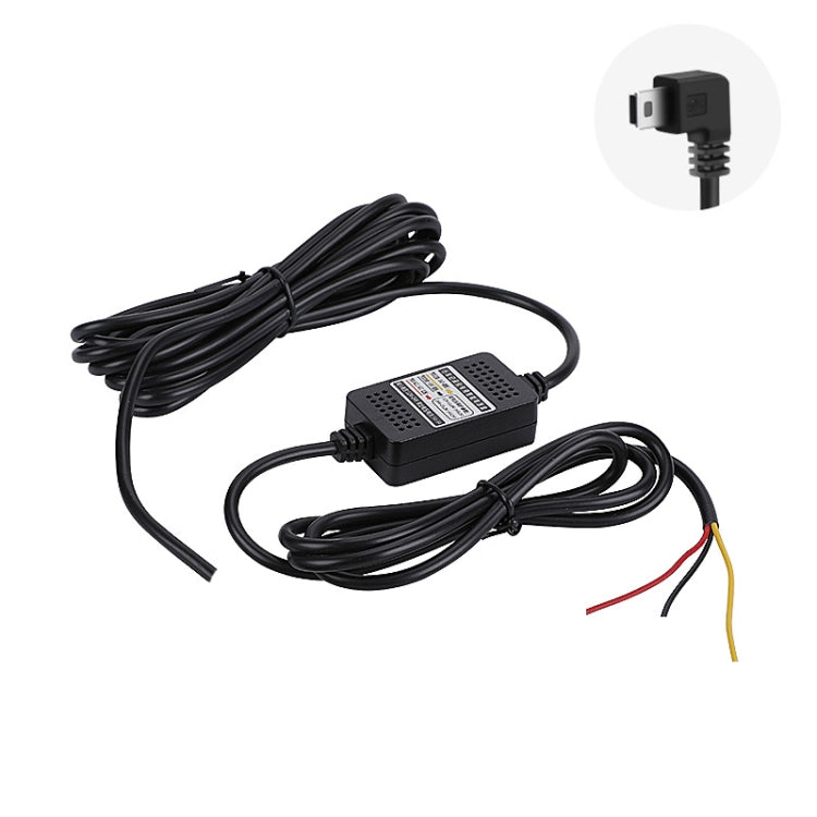 H516 Recording Step-down Line Shrinkage Video Car Charger Line Parking Monitoring Three-Core Power Cord, Model: Without Fuse(Mini Left Elbow) - In Car by buy2fix | Online Shopping UK | buy2fix