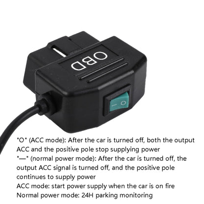 H507 Driving Recorder OBD Step-down Line Car ACC Three-Core Power Cord 12/24V To 5V 3A Low Pressure Protection Line, Specification: Mini Right Elbow - In Car by buy2fix | Online Shopping UK | buy2fix