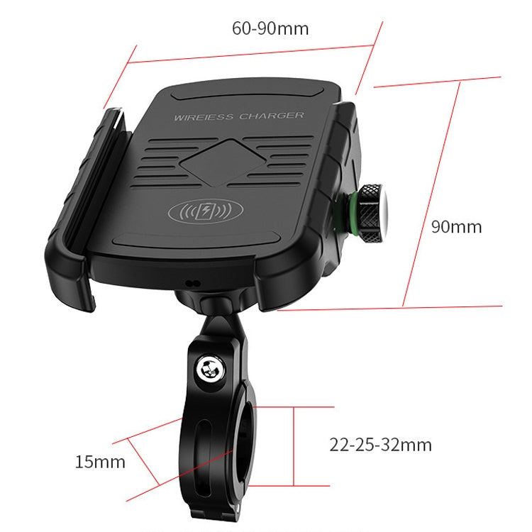 M9 Motorcycle Wireless Charging Mobile Phone Bracket 15W Fast Charging Mobile Phone Navigation Bracket(Black) by buy2fix