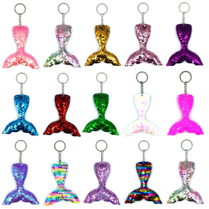 10 PCS Reflective Mermaid Keychain Sequins Mermaid Tail Accessories Car Luggage Pendant(Colorful 47) - In Car by buy2fix | Online Shopping UK | buy2fix