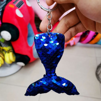 10 PCS Reflective Mermaid Keychain Sequins Mermaid Tail Accessories Car Luggage Pendant(AB Pink 48) - In Car by buy2fix | Online Shopping UK | buy2fix