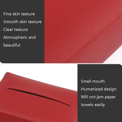 2 PCS Car Leather Tissue Box Home Paper Towel Storage Box(Pink) by buy2fix