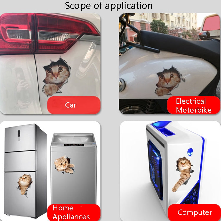 Style 3 Large 3D Stereo Cat Car Sticker Car Body Scratches And Occlusion Stickers by buy2fix