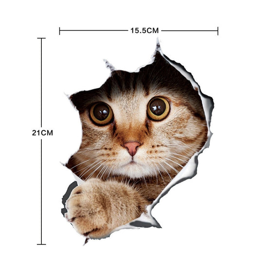 Style 4 Large 3D Stereo Cat Car Sticker Car Body Scratches And Occlusion Stickers by buy2fix