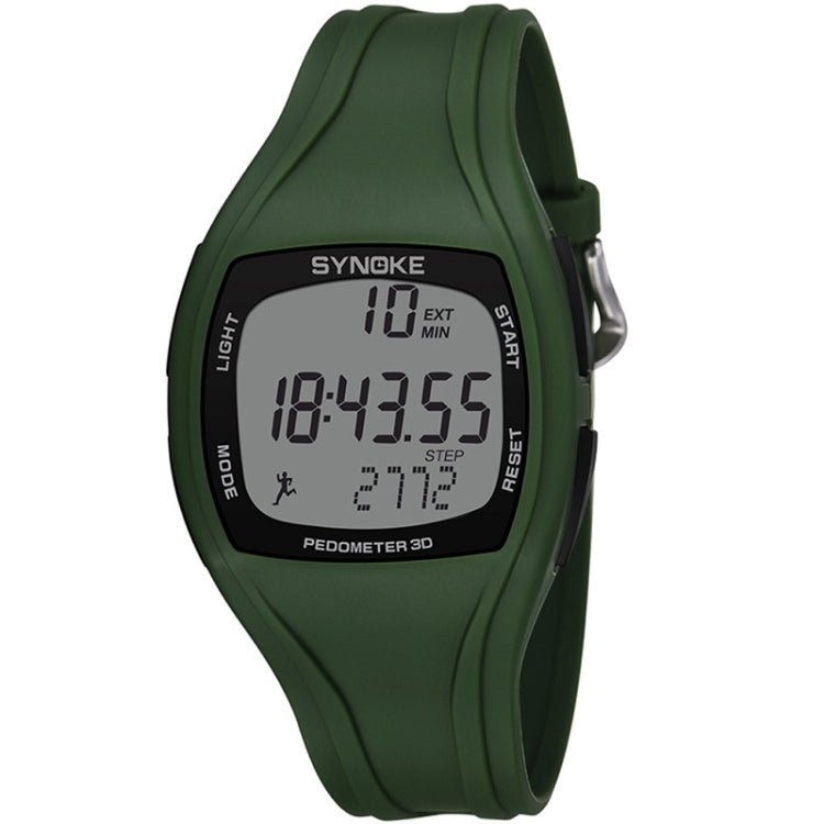 SYNOKE 9105 Multifunctional Sports Time Record Waterproof Pedometer Electronic Watch(Army Green) - LED Digital Watches by SYNOKE | Online Shopping UK | buy2fix