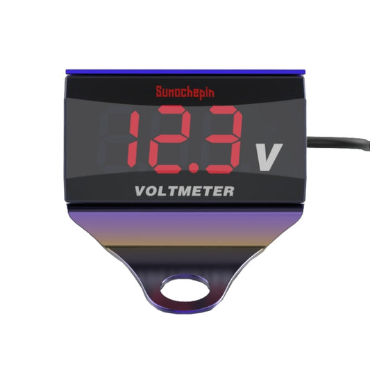 SUMOCHEPIN SMCP101 8-150V Motorcycle Modified Voltmeter LED Digital Display Electric Pressure Meter, Colour: Colorful Bracket+Red Voltmeter by buy2fix