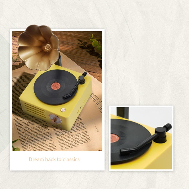 T15 Petunia Retro Vinyl Record Player Wireless Multifunction Mini Bluetooth Audio(Yellow) - Mini Speaker by buy2fix | Online Shopping UK | buy2fix