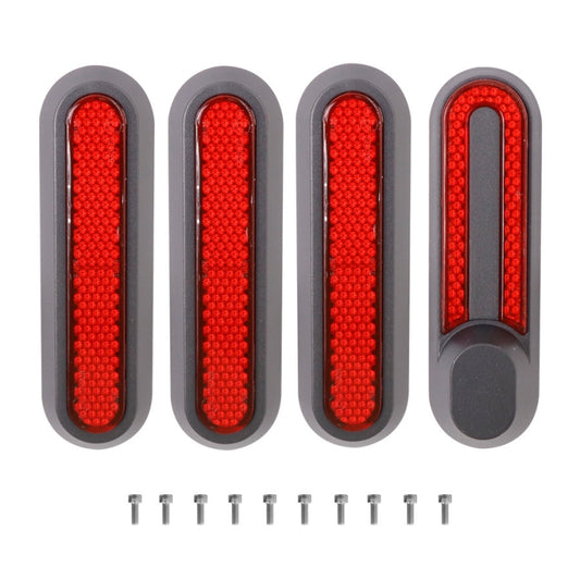 Electric Scooter Wheel Four-way Side Decorative Cover With Reflective Strips & Screws For Xiaomi Mijia 1S / Pro 2(Red) by buy2fix
