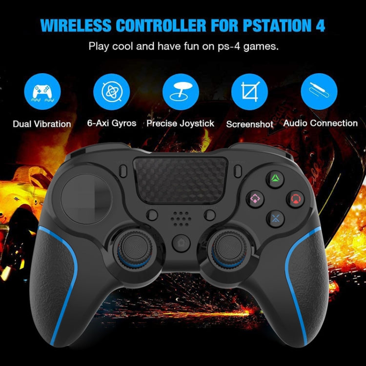 MB-P913 PC Six-Axis Somatosensory Back Key Programming Dual Vibration Bluetooth Gamepad For PS4 Pro(Blue Black) - Gamepads by buy2fix | Online Shopping UK | buy2fix