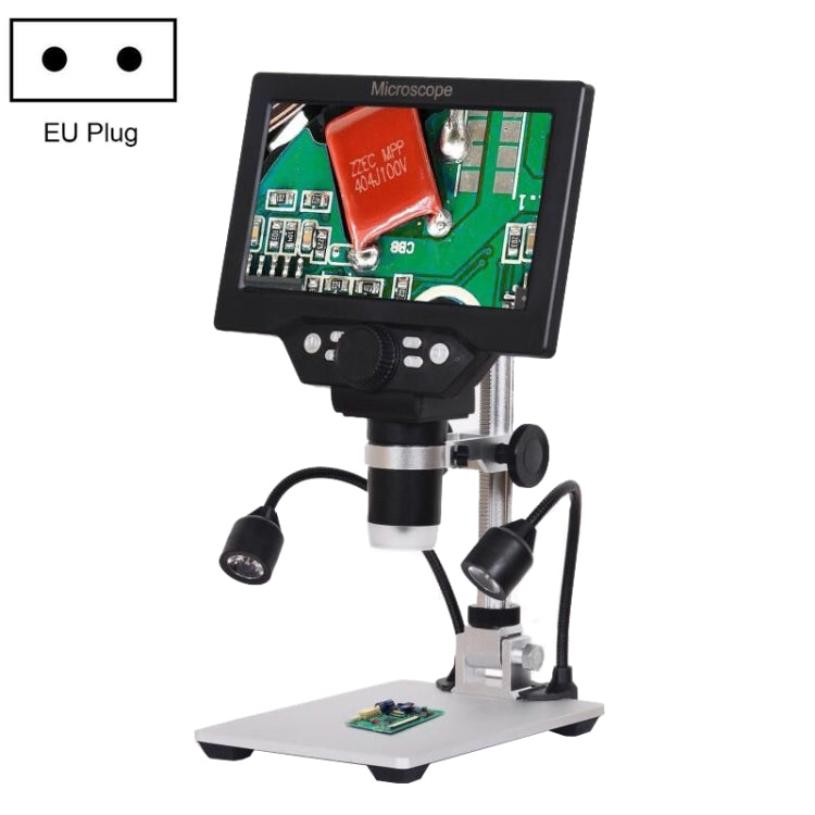 G1200D 7 Inch LCD Screen 1200X Portable Electronic Digital Desktop Stand Microscope(EU Plug Without Battery) - Consumer Electronics by buy2fix | Online Shopping UK | buy2fix