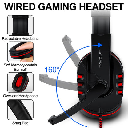 T-WOLF TF-800 4 in 1 Gaming Luminous Keyboard Mouse Headset Set(English Version) - Wired Keyboard by T-WOLF | Online Shopping UK | buy2fix