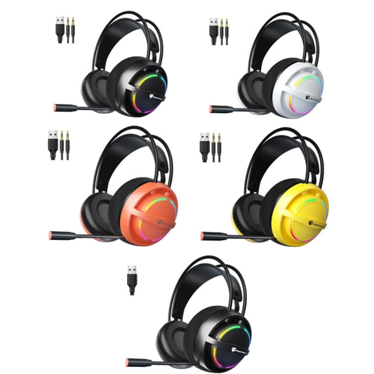 PANTSAN PSH-100 USB Wired Gaming Earphone Headset with Microphone, Colour: 3.5mm Yellow by PANTSAN