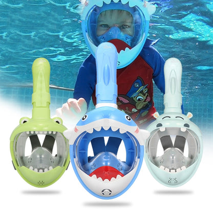 Cartoon Kids Full Dry Diving Mask Swimming Anti-Fog Snorkeling Mask, Size: XS(Shark Blue) - DJI & GoPro Accessories by buy2fix | Online Shopping UK | buy2fix