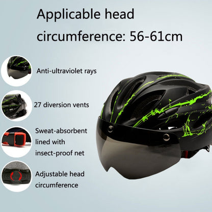 RZ285 Bicycle Outdoor Riding Helmet With Goggles(Black Red) - Protective Helmet & Masks by buy2fix | Online Shopping UK | buy2fix