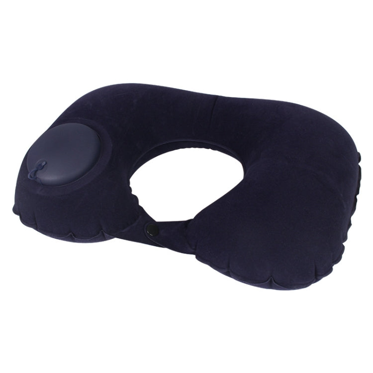 Travel Inflatable Press U-Shaped Neck Guard Pillow, Colour: Flocked U009-05（Dark Blue） - Home & Garden by buy2fix | Online Shopping UK | buy2fix