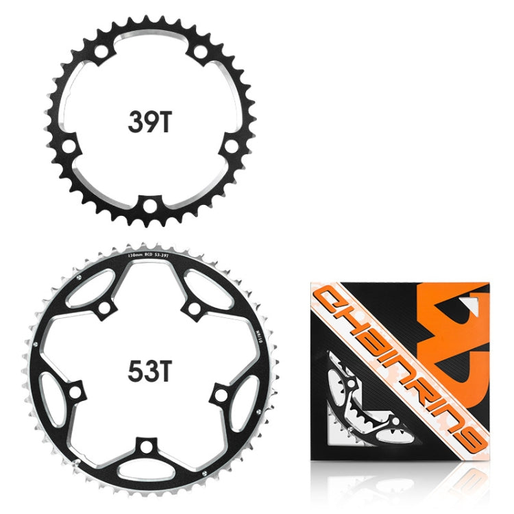 WEST BIKING 2-Piece 53t-39t Road Bike Aluminum Alloy Gear(Black) - Outdoor & Sports by WEST BIKING | Online Shopping UK | buy2fix