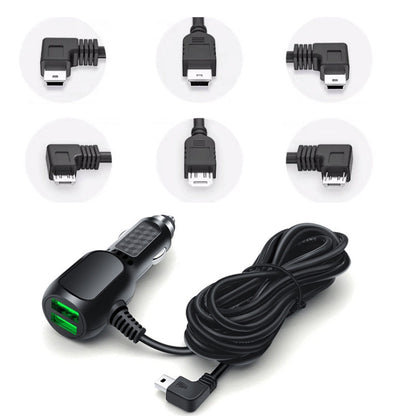 JY-1904 Car Charger Fast Charging Step-Down Line Mini USB Left(Double Drive) - In Car by buy2fix | Online Shopping UK | buy2fix