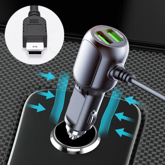 JY-1904 Car Charger Fast Charging Step-Down Line Mini USB Straight(Double Drive) - In Car by buy2fix | Online Shopping UK | buy2fix