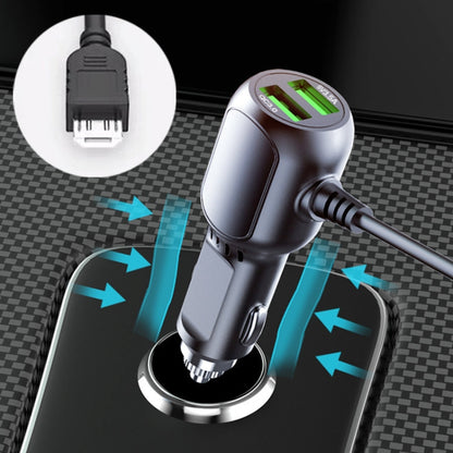 JY-1904 Car Charger Fast Charging Step-Down Line Android Micro USB Straight(Double Drive) - In Car by buy2fix | Online Shopping UK | buy2fix