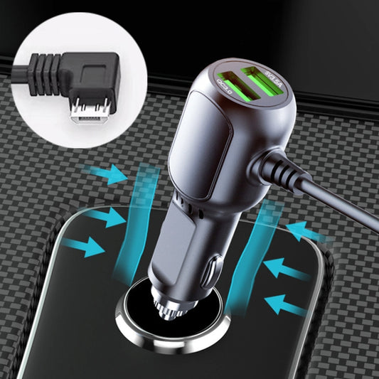 JY-1904 Car Charger Fast Charging Step-Down Line Android Micro USB Right(Double Drive) - In Car by buy2fix | Online Shopping UK | buy2fix