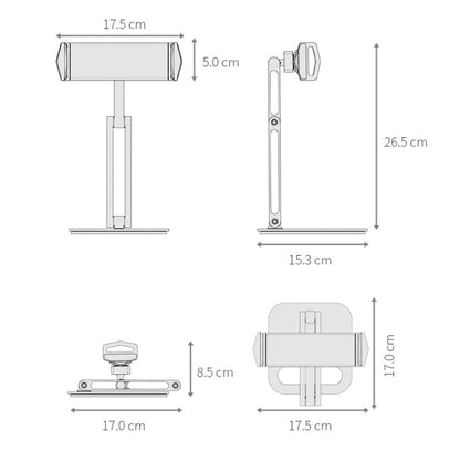 Boneruy P47 Tablet Computer Stand Desktop Mobile Phone Stand(White) - Desktop Holder by BONERUY | Online Shopping UK | buy2fix