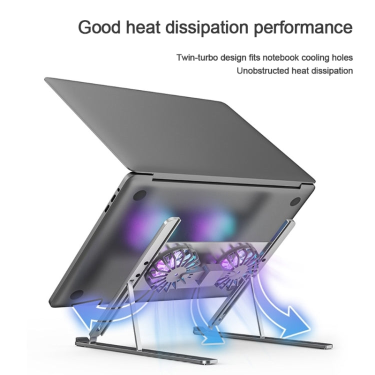 BONERUY P11F Notebook Cooling Bracket Fan Aluminum Alloy Radiator, Colour: Grey - Computer & Networking by BONERUY | Online Shopping UK | buy2fix