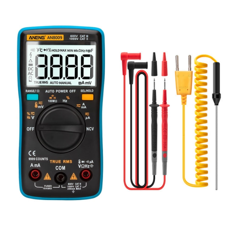 ANENG AN8009 NVC Digital Display Multimeter, Specification: Standard(Blue) - Current & Voltage Tester by ANENG | Online Shopping UK | buy2fix