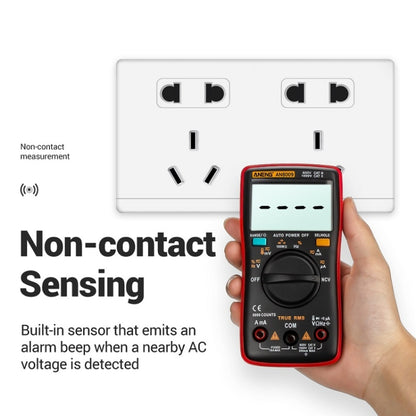 ANENG AN8009 NVC Digital Display Multimeter, Specification: Standard(Red) - Current & Voltage Tester by ANENG | Online Shopping UK | buy2fix