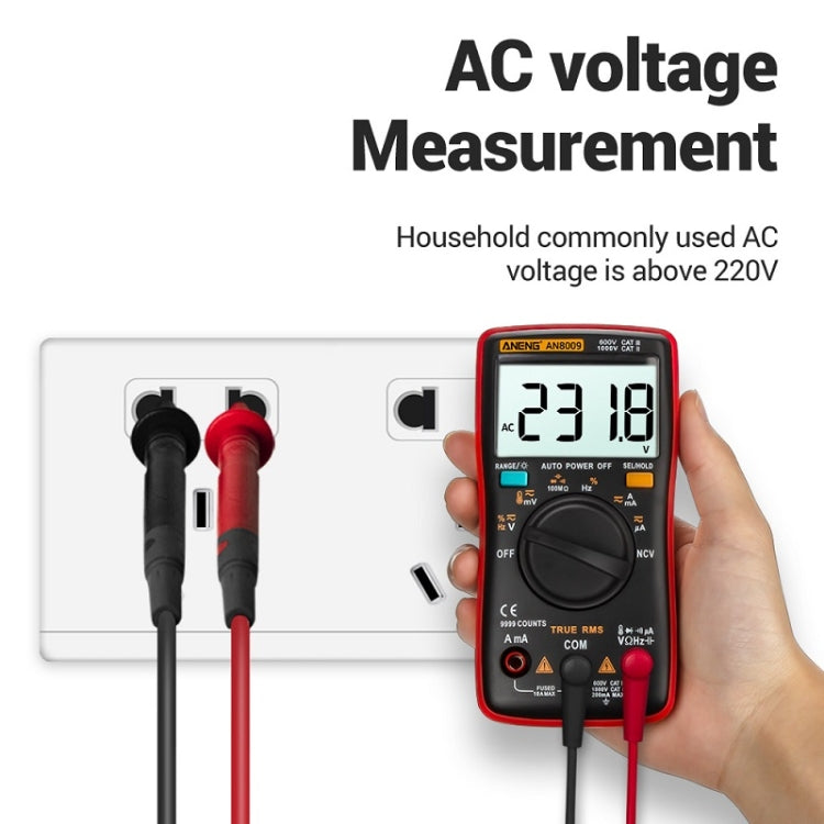 ANENG AN8009 NVC Digital Display Multimeter, Specification: Standard(Black) - Consumer Electronics by ANENG | Online Shopping UK | buy2fix