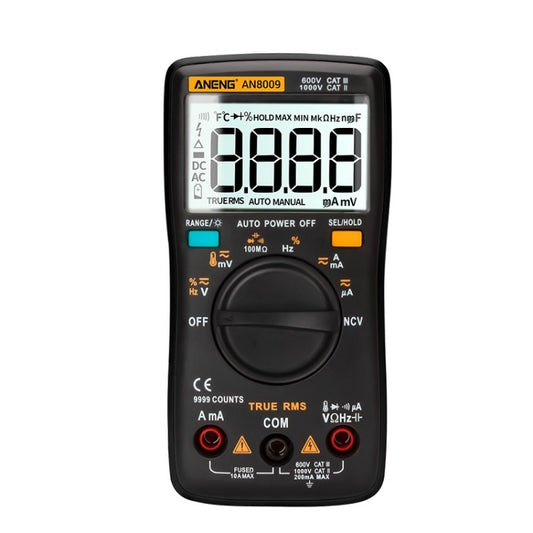 ANENG AN8009 NVC Digital Display Multimeter, Specification: Standard with Cable(Black) by ANENG