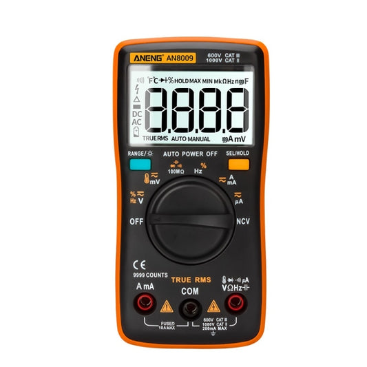 ANENG AN8009 NVC Digital Display Multimeter, Specification: Standard with Cable(Orange) by ANENG