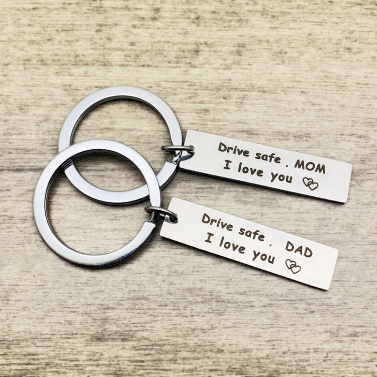 10 PCS C1010 Drive Safe Stainless Steel Tag Keychain 10x40mm(Mom) - In Car by buy2fix | Online Shopping UK | buy2fix