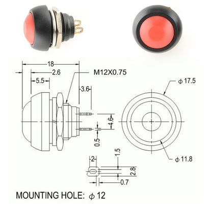 10 PCS Small Waterproof Self-Reset Button Switch(Orange) - Consumer Electronics by buy2fix | Online Shopping UK | buy2fix