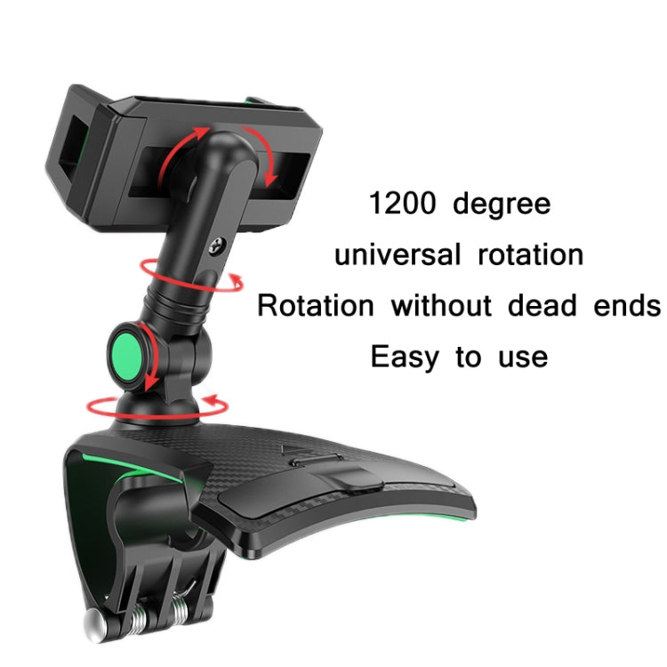 YF011 Car Central Control Instrument Panel Mobile Phone Bracket With Number Plate(Black Green) - In Car by buy2fix | Online Shopping UK | buy2fix