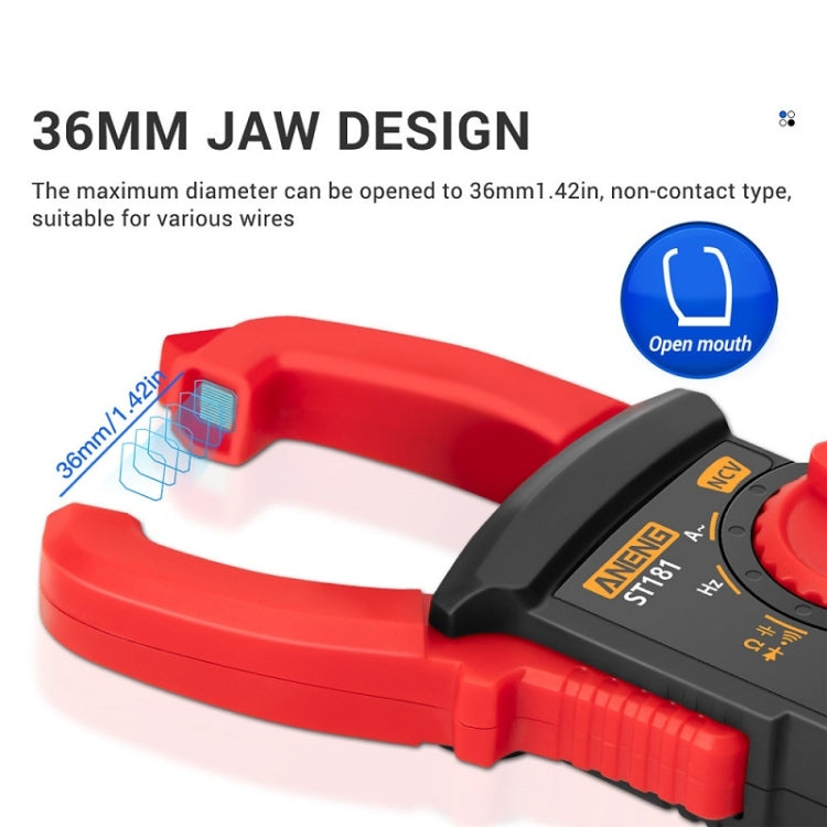 ANENG Intelligent Digital Backlit Clamp-On High-Precision Multimeter, Specification: ST183 6000-counts - Consumer Electronics by ANENG | Online Shopping UK | buy2fix