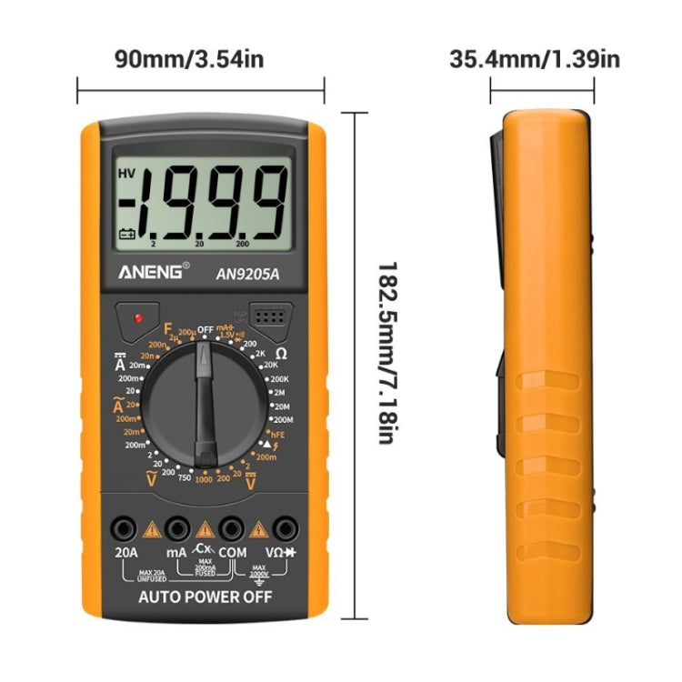 ANENG Automatic High-Precision Intelligent Digital Multimeter, Specification: AN9205A(Green) - Consumer Electronics by ANENG | Online Shopping UK | buy2fix