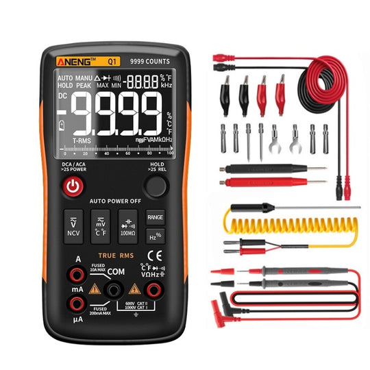 ANENG AN-Q1 Multimètre numérique intelligent automatique de haute précision, spécification : standard avec câble (orange)