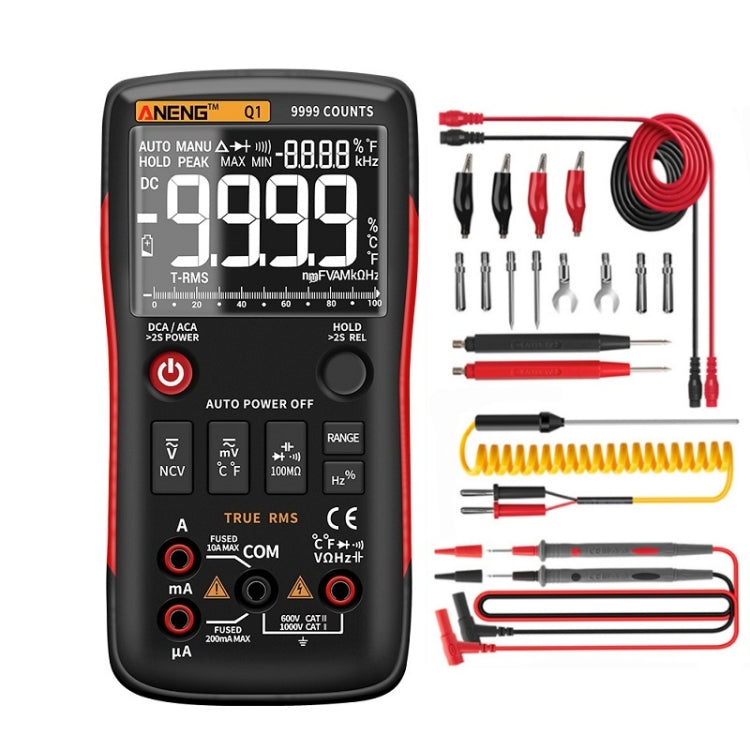 ANENG AN-Q1 Automatic High-Precision Intelligent Digital Multimeter, Specification: Standard with Cable(Red) - Digital Multimeter by ANENG | Online Shopping UK | buy2fix