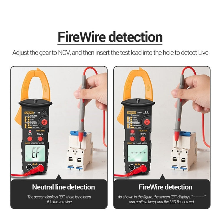 ANENG ST184 Automatically Identify Clamp-On Smart Digital Multimeter(Red) - Consumer Electronics by ANENG | Online Shopping UK | buy2fix