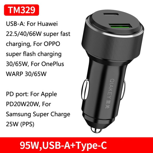 QIAKEY TM329 Dual Port Fast Charge Car Charger by QIAKEY