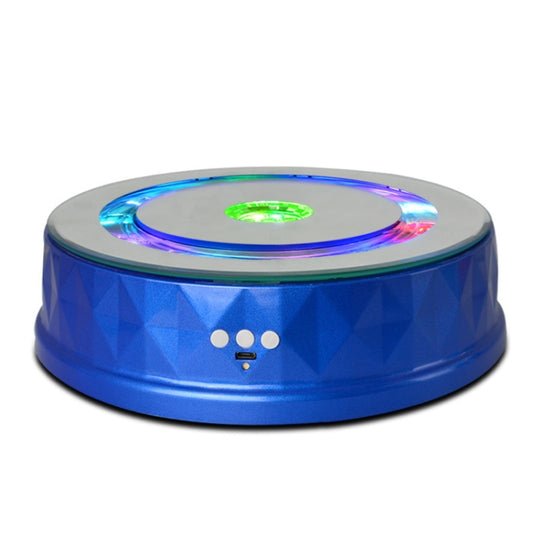 LED Light Electric Rotating Turntable Display Stand Video Shooting Props Turntable(Blue) - Camera Accessories by buy2fix | Online Shopping UK | buy2fix