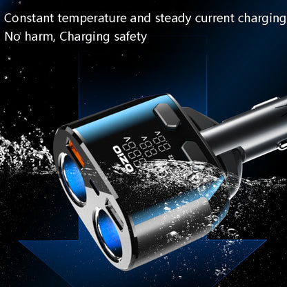 Ozio Car Charger Cigarette Lighter Conversion Plug USB Fast Flashing Charger, Model: CL48Q Black - In Car by buy2fix | Online Shopping UK | buy2fix