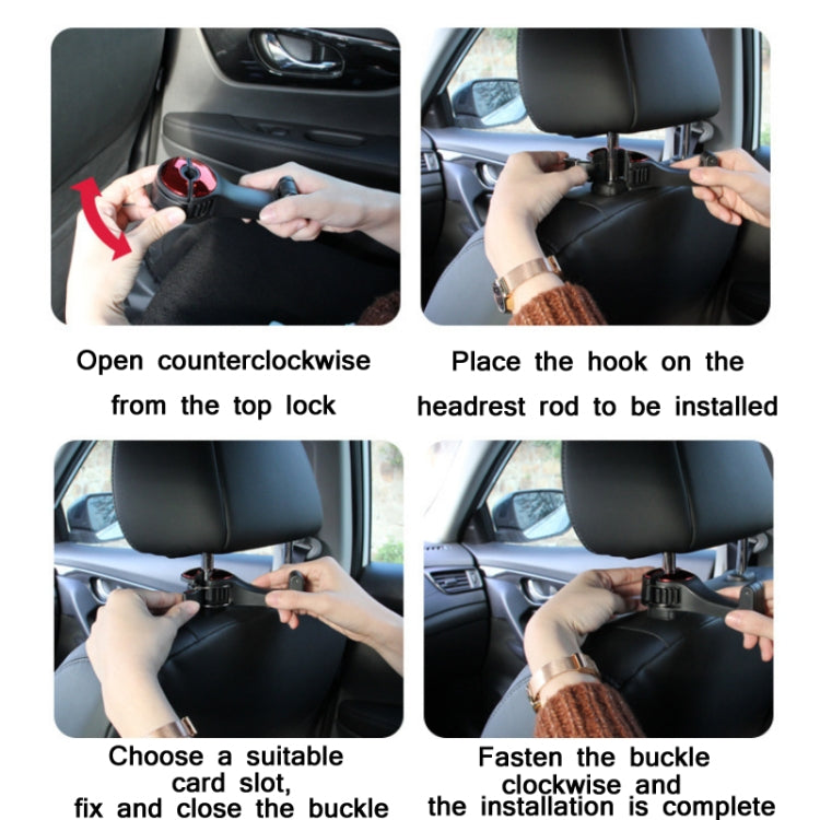 2 PCS Car Multifunctional Rear Headrest Mobile Phone Hook(Second Generation Silver) - In Car by buy2fix | Online Shopping UK | buy2fix