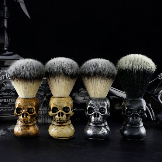 Skull Cleansing Shaving and Foaming Tools, Color Classification: Beard Brush Silver by buy2fix