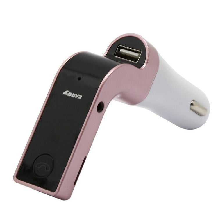 G7 Car Hands-Free Bluetooth FM Player MP3(Rose Gold) by buy2fix