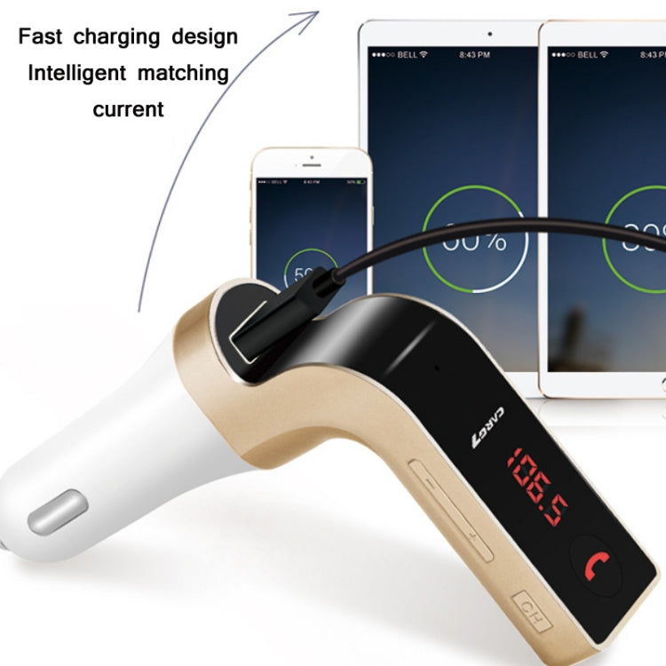 G7 Car Hands-Free Bluetooth FM Player MP3(Rose Gold) by buy2fix