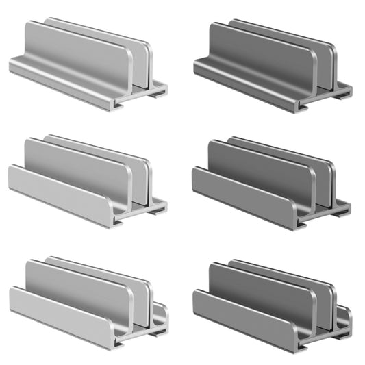 Aluminum Alloy Laptop Tablet Phone Storage Stand, Color: L401 Double Slot (Silver) by buy2fix